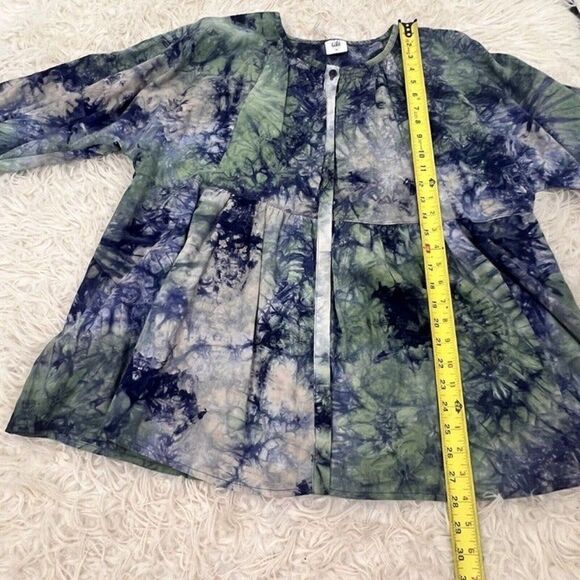 CAbi NWOT Woodstock Linen Blend Tie Dye Oversized Blouse Tunic Top Size Medium M - Picture 7 of 12